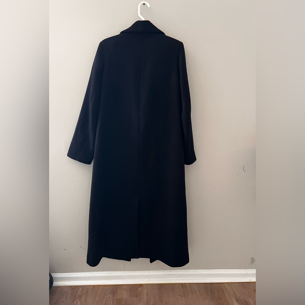 NWT Alo Yoga Wool Blend Night Fall Black Long Coat Size Small - Picture 7 of 10